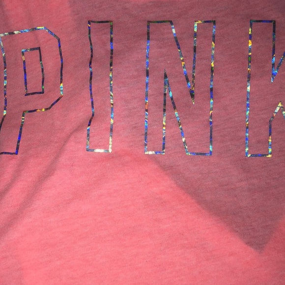 PINK Crop Muscle top heart cut out back - Picture 2 of 7